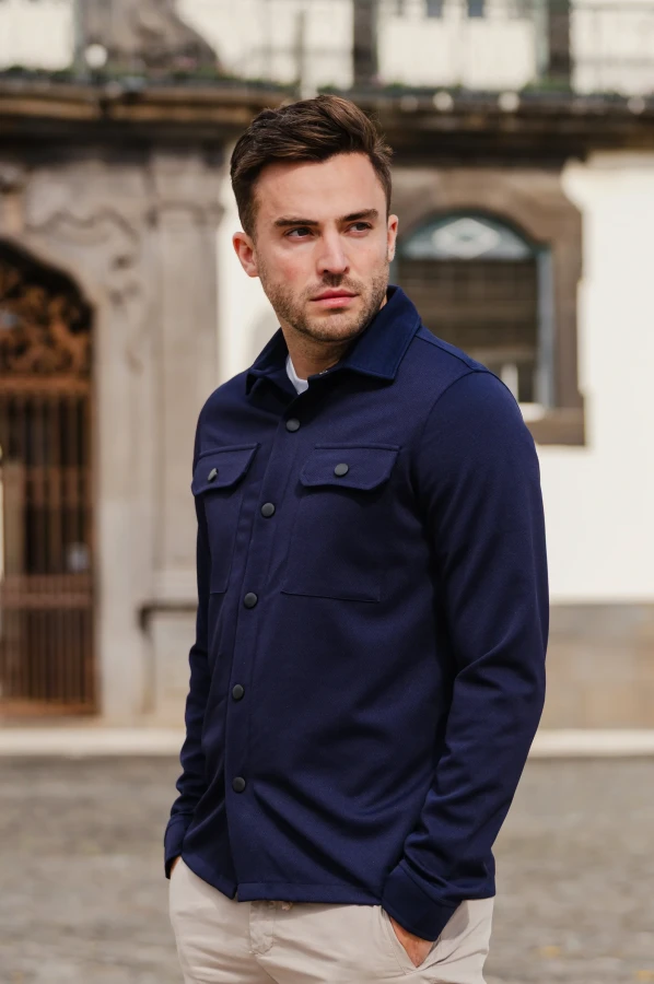 Afbeelding van ASPECT MOS10213 Navy - Heren Overshirt -  Solution